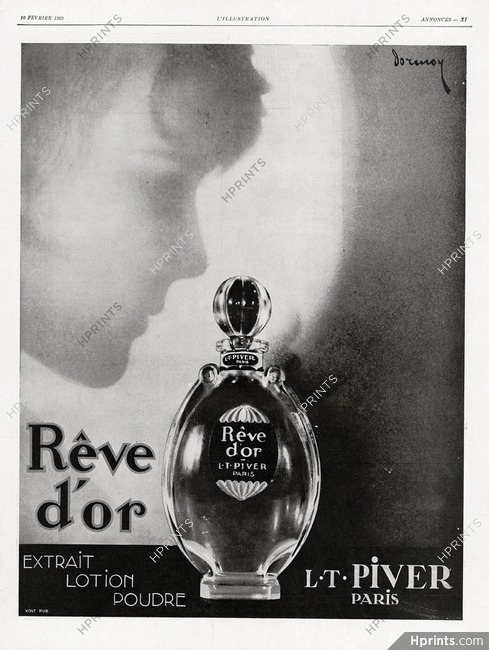 Piver (Perfumes) 1929 Rêve d'Or, Dormoy, Art Deco