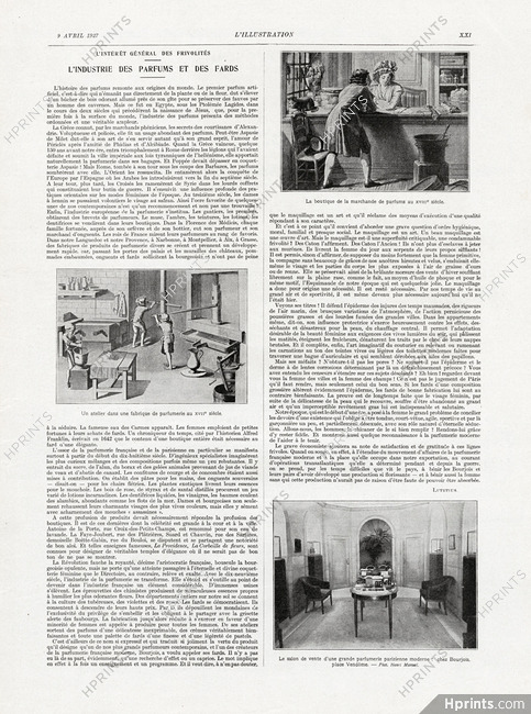 Industrie des Parfums et des Fards, 1927 - Bourjois Document, Texte par Lutetius