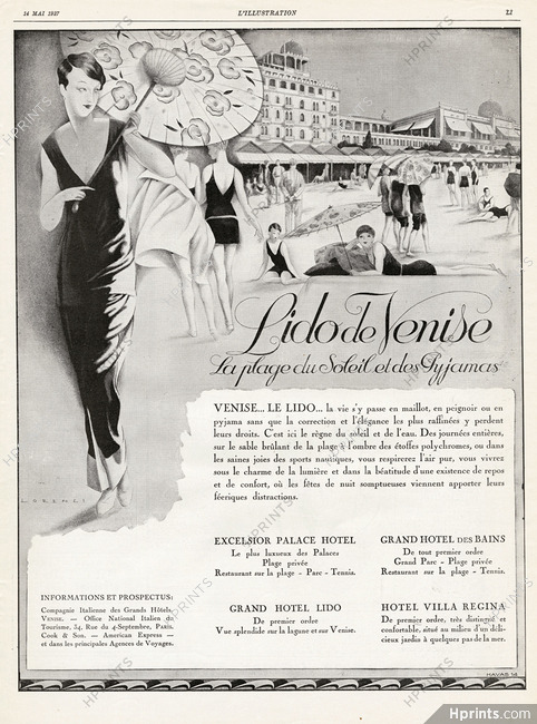 Hôtel Lido (Venise) 1927 Sexy Girl, Fabius Lorenzi