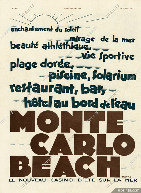 Monte Carlo Beach 1931