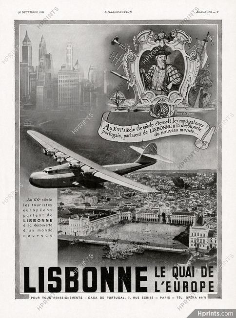 Lisbonne Lisboa 1939 Vasco de Gama, Portugal, Airplane