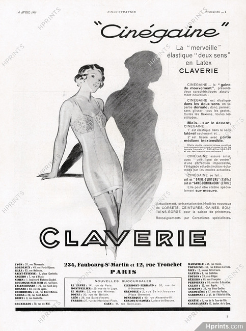 Claverie (Lingerie) 1935 Cinégaine, Girdle