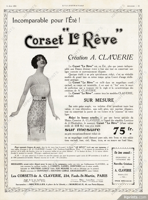 Claverie (Corsetmaker) 1924 Le Rêve