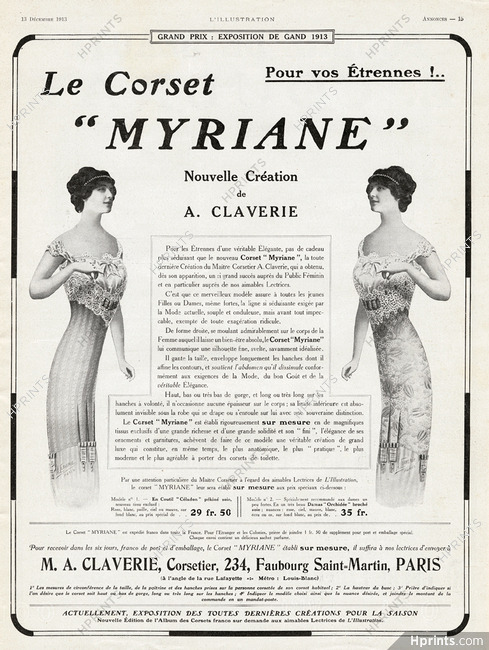 Claverie (Corsetmaker) 1913 Myriane (L)