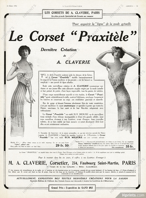 Claverie (Corsetmaker) 1914 Praxitèle (L)