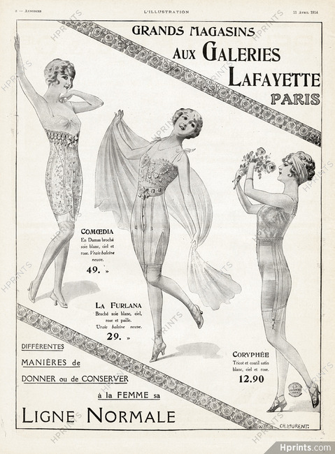 Galeries Lafayette 1914 Corsets C P A La Sirene Ch Laurent