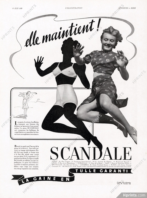 Scandale (Lingerie) 1939 Girdle, Bra