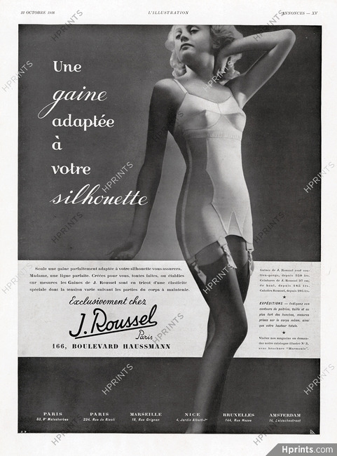 J. Roussel (Girdles) 1938 "Une Gaine apadtée..." (L)