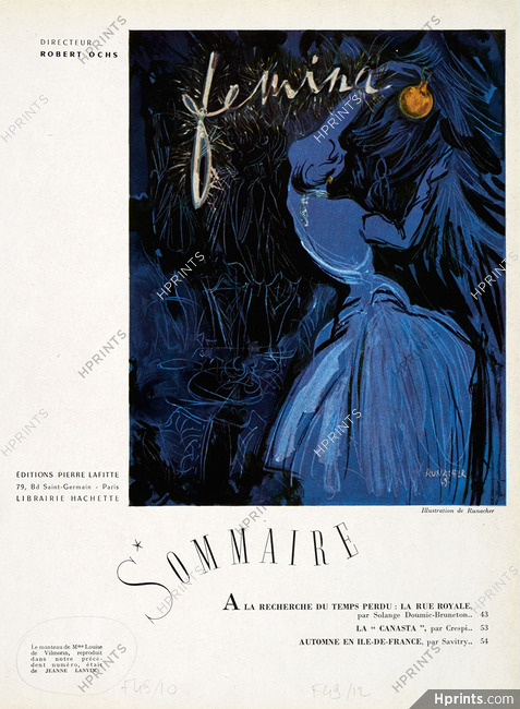 Jeanne Lanvin 1949 Fémina Sommaire, Manteau de Mme Louise de Vilmorin, Runacher