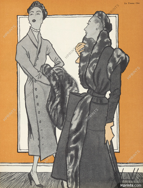 Christian Dior 1951 Robe princesse et manteau, Ducharne, Pierre Louchel
