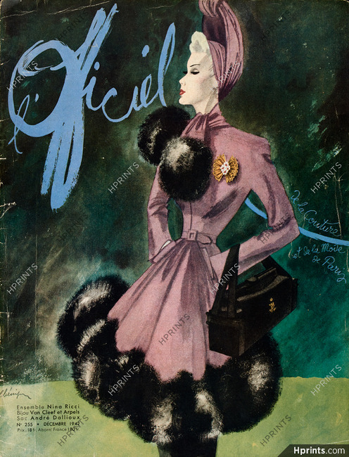 Léon Bénigni 1942 L'Officiel Cover, Nina Ricci, Van Cleef & Arpels, André Dallioux