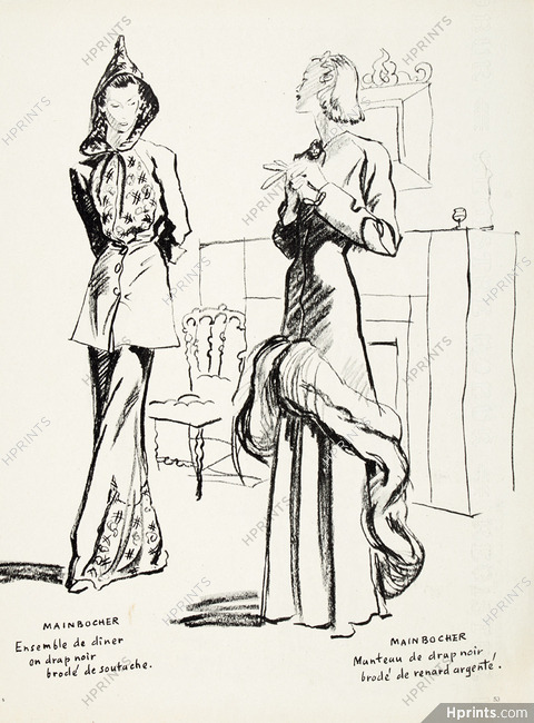 Mainbocher 1937 Diner Dress and Coat