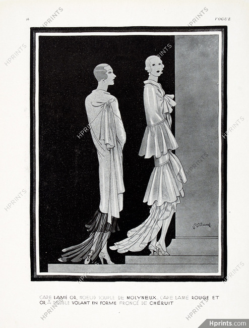 Molyneux, Chéruit 1929 Cape lamé, Douglas Pollard