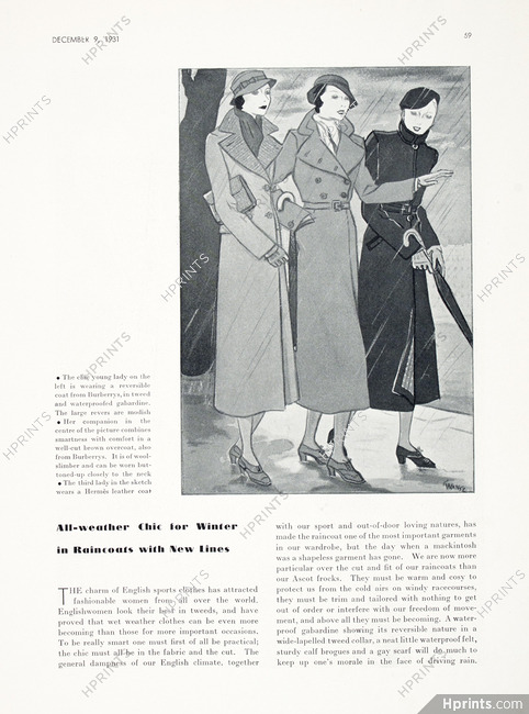 Burberrys, Hermès 1931 Raincoats