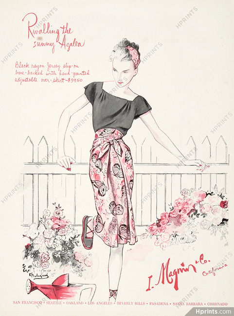 I. Magnin & Co. 1944 Bodegard, Fashion Illustration