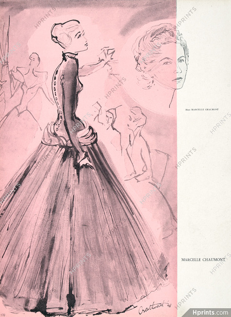 Marcelle Chaumont (Couture) 1948 Irwin Crosthwait — Clipping