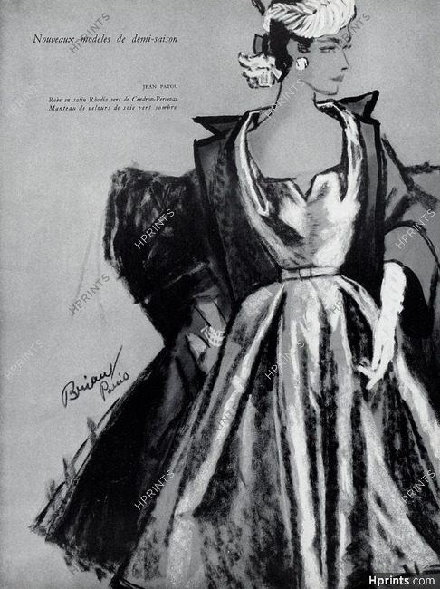 Jean Patou 1953 Cendron-Perceval, Manteau de soie — Clipping