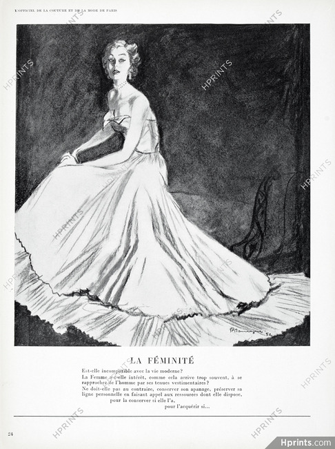 Pierre Mourgue 1952 ''La Féminité'', Evening Gown