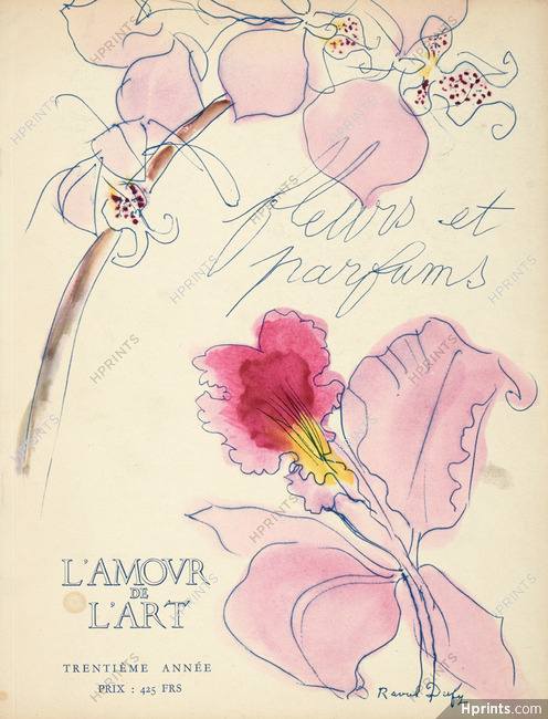 Raoul Dufy 1949 "Fleurs et Parfums" Iris, Flower