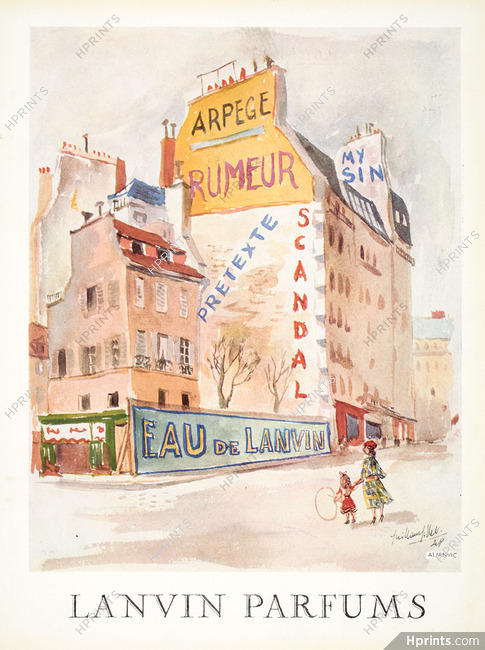 Lanvin (Perfumes) 1953 Publicité murale, Mur réclame, Ghost sign, Guillaume Gillet, Arpège, Prétexte...