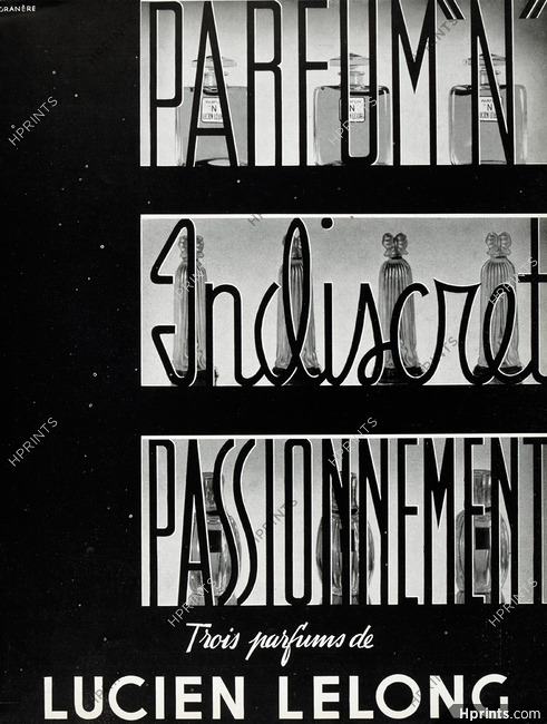 Lucien Lelong (Perfumes) 1940 N, Indiscret, Passionnément