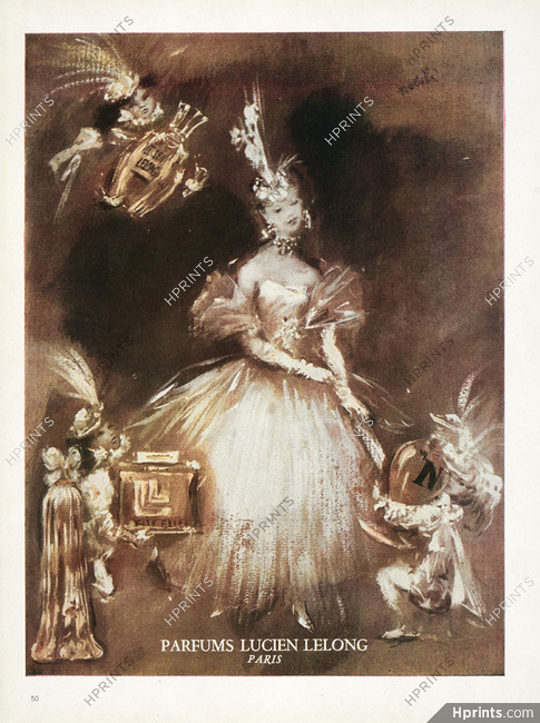 Lucien Lelong (Perfumes) 1947 Lila de Nobili