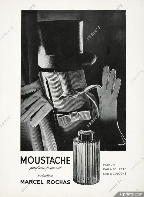 Marcel Rochas (Perfumes) 1951 Moustache for Men, Photo Schall
