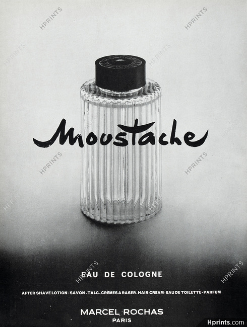Marcel Rochas (Perfumes) 1958 Moustache, Photo Schall