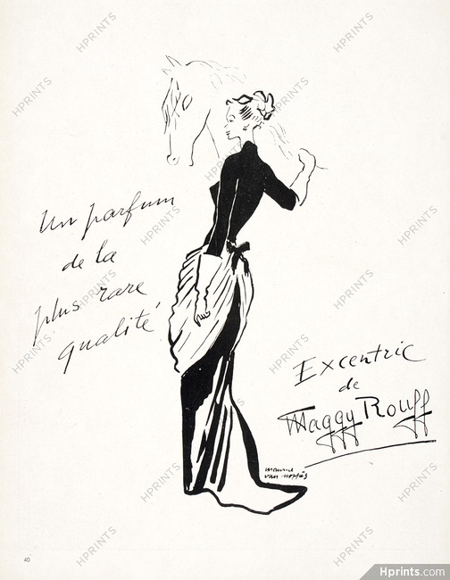Maggy Rouff (Perfumes) 1948 Excentric, Maurice Van Moppès, Horse