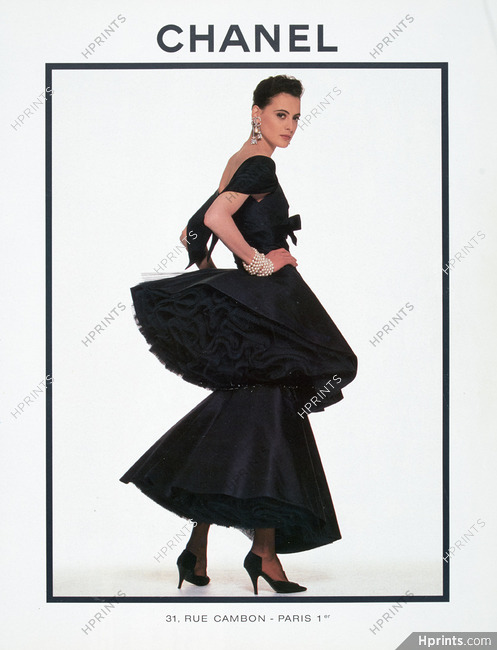 chanel black evening gowns long