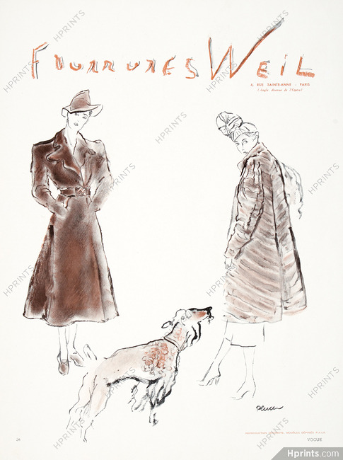 Weil 1937 Plucer, Fur Coat, Poodle
