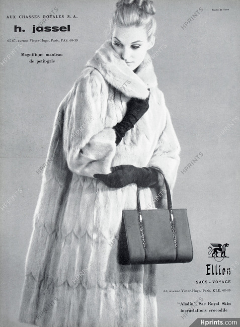 Jassel (Fur Clothing) 1964 Sac Ellion, Fur Coat, Photo de Seine