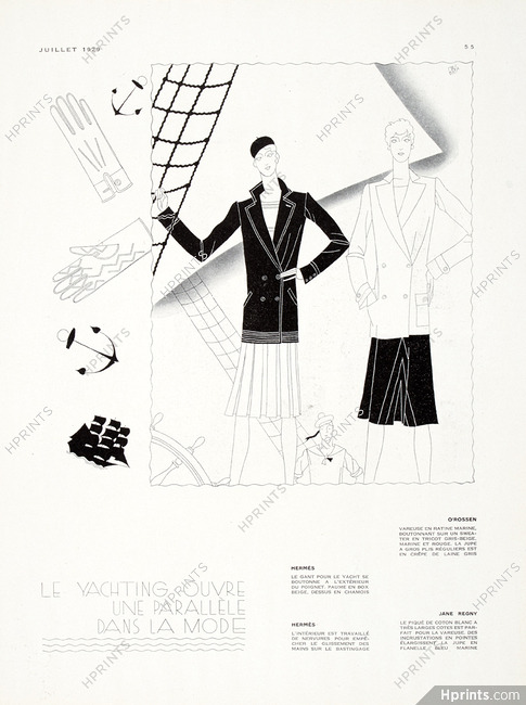 O'Rossen, Jane Regny 1929 Yachting, Hermès Gloves