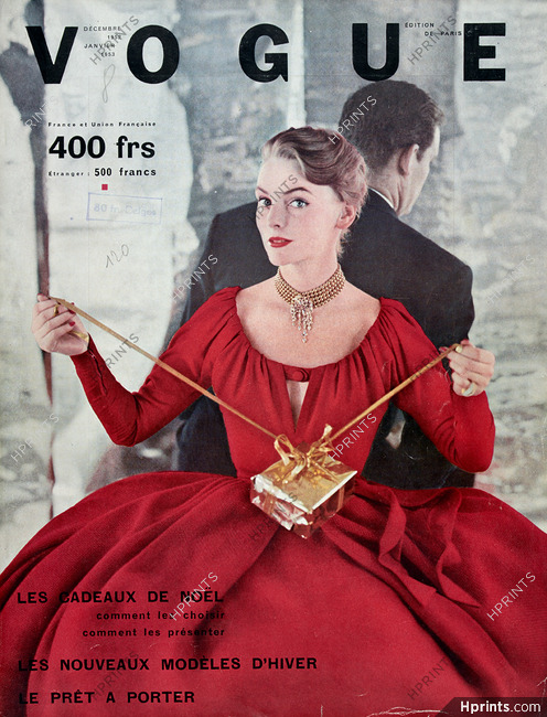 Madeleine de Rauch 1952 Raimon, Necklace by Cartier, Photo Clarke, Vogue Cover