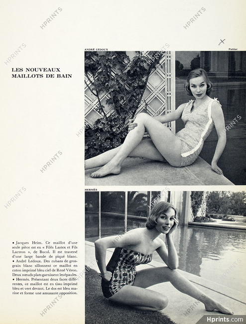 André Ledoux, Hermès Swimwear 1957 Photo Pottier
