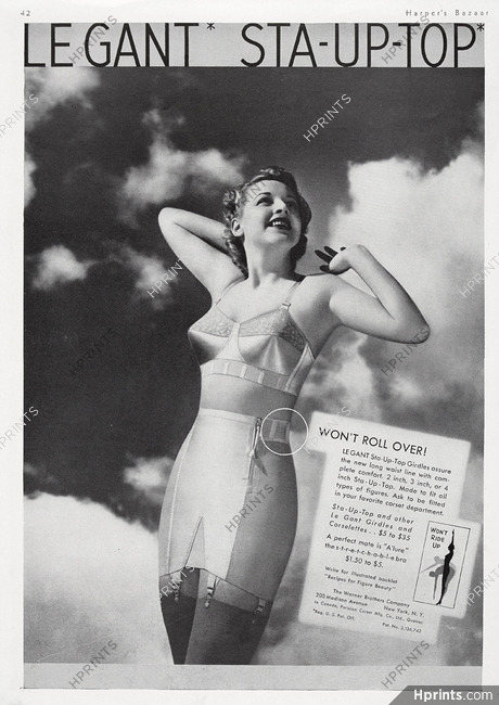 Le Gant (Lingerie) 1940 Girdle, Sta-Up-Top — Advertisement