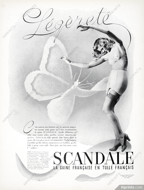 Scandale (Lingerie) 1940 Légèreté, Girdle, Bra