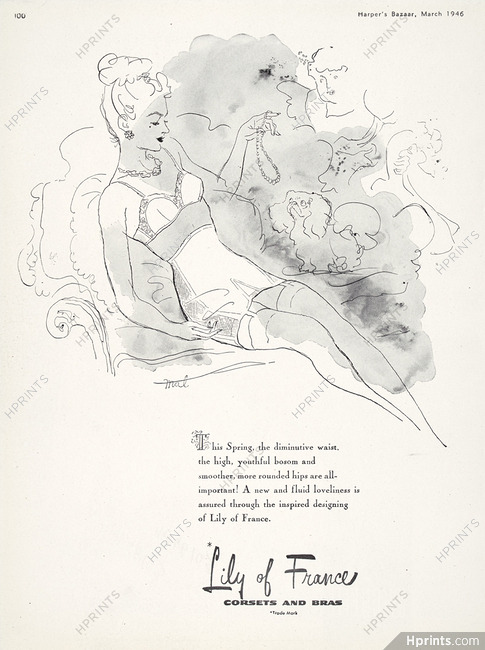 Lily of France (Lingerie) 1946 Girdle, Pekingese Dog