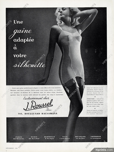 J. Roussel (Girdles) 1938 "Une Gaine adaptée..."