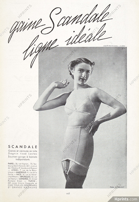 Scandale (Lingerie) 1937 Ligne Idéale, Girdle, Photo G. Marant