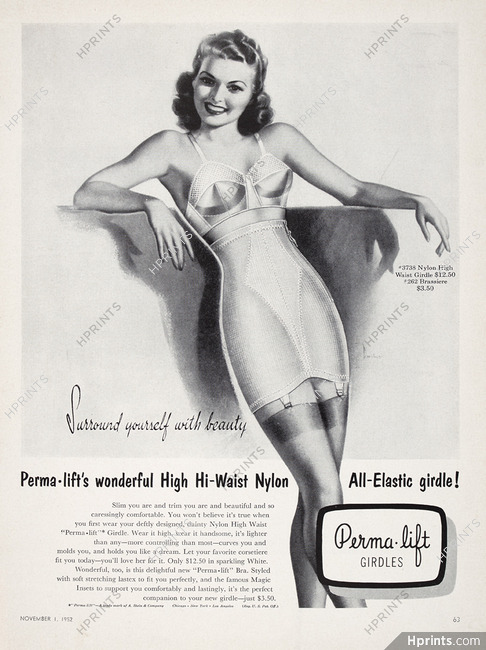 1952 womens Flexees Corsees lace girdle bra vintage fashion ad