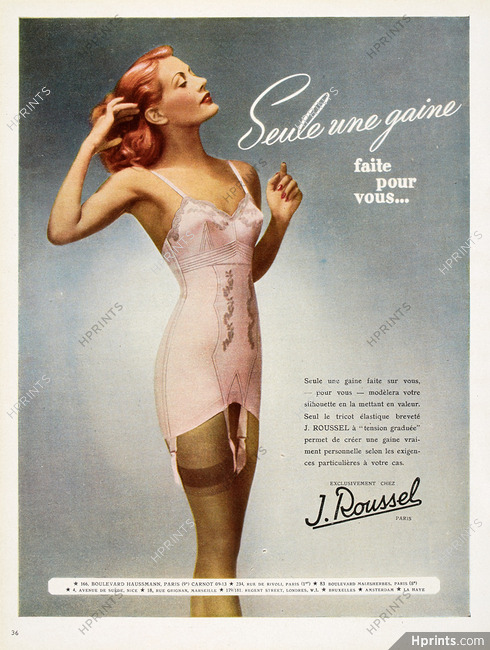 Vintage Brassieres Girdle Corset KESTOS Ad 1940 L'illustration