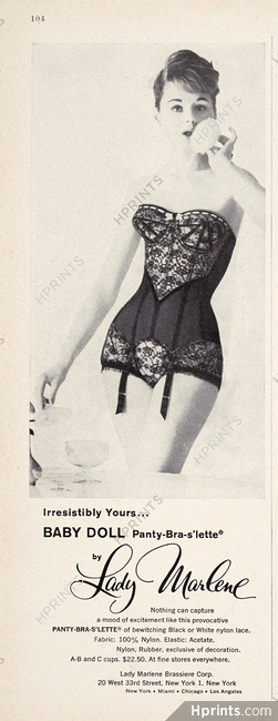 Lady Marlene 1960 Baby Doll Panty-Bra-s'lette