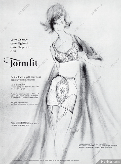Formfit 1963 Emilio Pucci, Eliza Fenn, Brassiere, Girdle