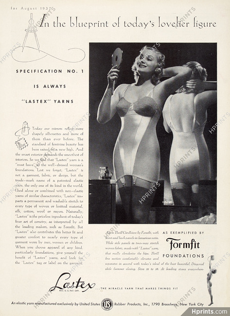 1956 women's Formfit black girdle bra with Ansonia elasticized fabric  vintage a