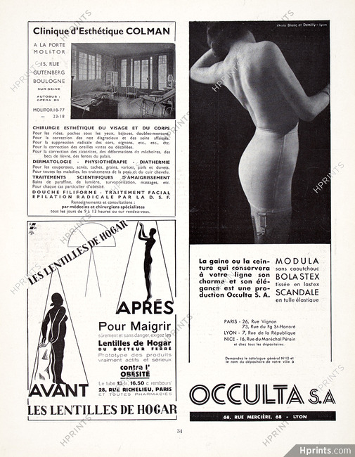 Occulta (Lingerie) 1934 Girdle, Photo Blanc & Demilly
