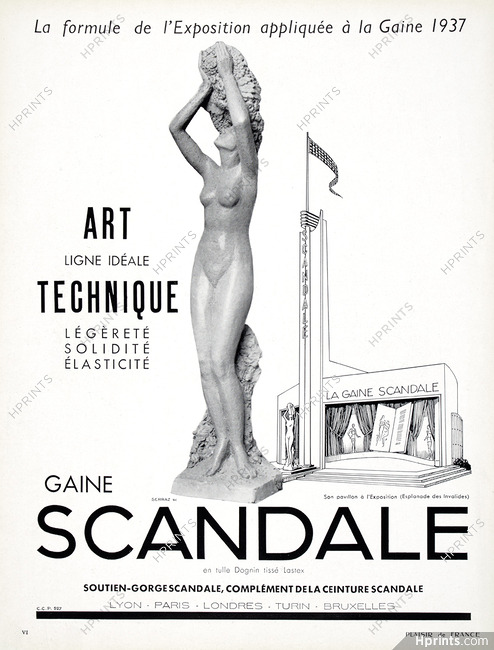 Scandale (Lingerie) 1937 Pavillon Exposition, Sculpture, Serraz