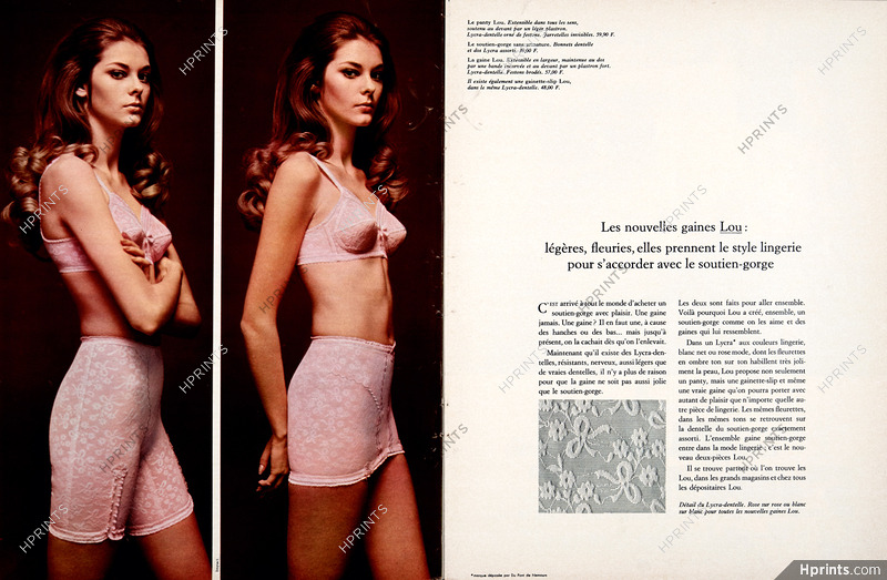 Lou (Lingerie) 1969 Girdle, Bra, Panty — Advertisement