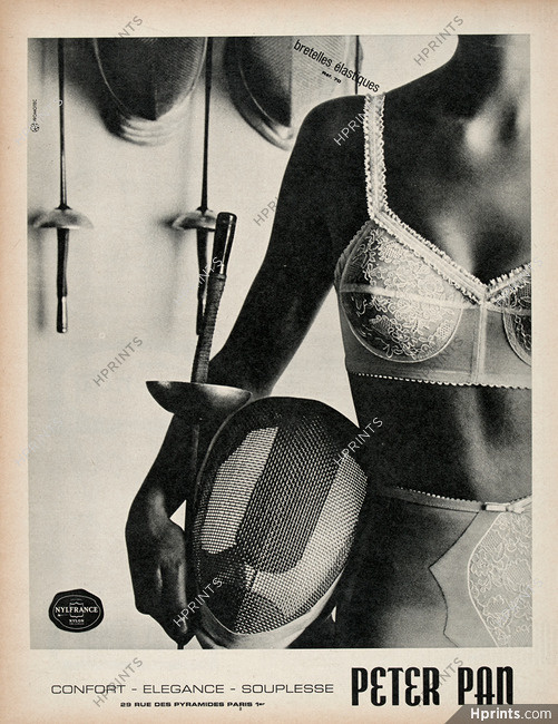 1952 vintage lingerie AD PETER PAN Strapless Bras small to average busts  060715