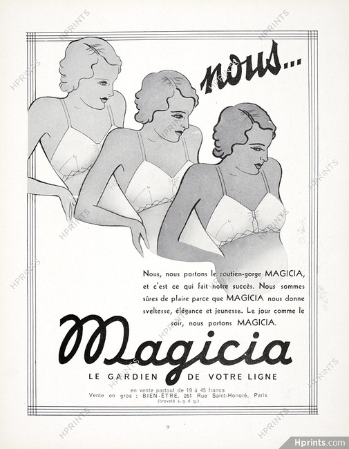 Magicia, Valisère, Empreinte-Figfort, Peter Pan 1962 Brassiere